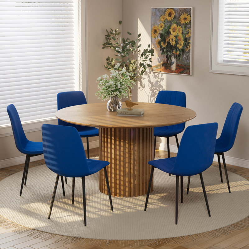 Ensemble de table de salle à manger, Beige, 7, Chêne