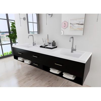 YU-Toronto-90MO 81.5" Double Bathroom Vanity Base, Ready to Install