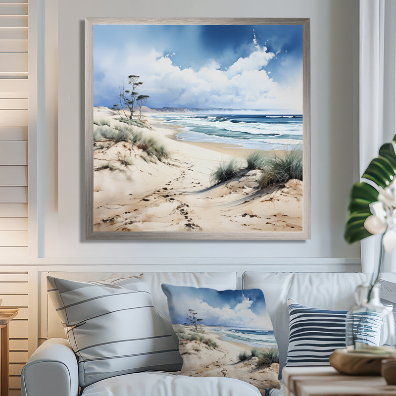 Beach Photo Dune Dreams I, Cadre flottant blanc, H 16 po x l 16 po