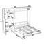 Grand lit escamotable 1 tiroir avec armoire de rangement réversible et éclairage DEL-1304980198