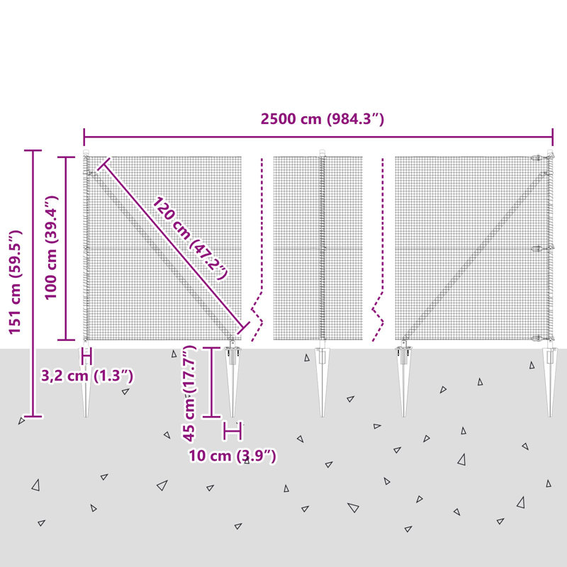100cm H x 2500cm W Plastic Fencing Kits