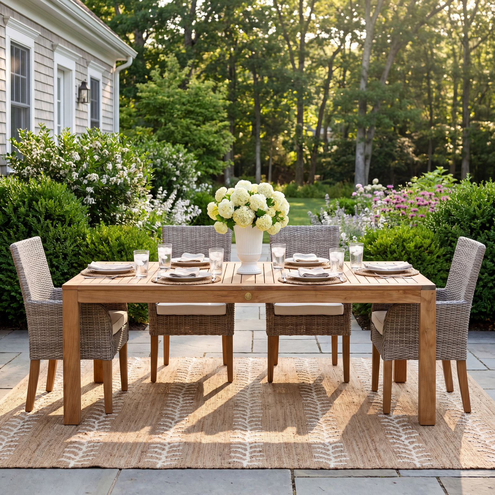 Tempo 87" Teak Patio Dining Table
