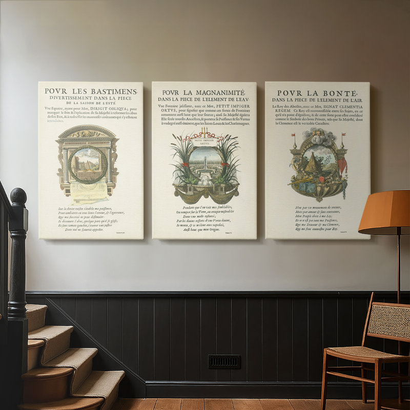 Ex-libris imprimé I - toile tendue sur mesure - 3 pièces, H 36 po x l 72 po