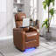 Leaon Vegan Leather Power Reclining Cinema Seat with Cup Holder-88365189