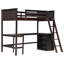 Lit mezzanine avec tablettes et bureau, lit mezzanine en bois avec bureau-299133389