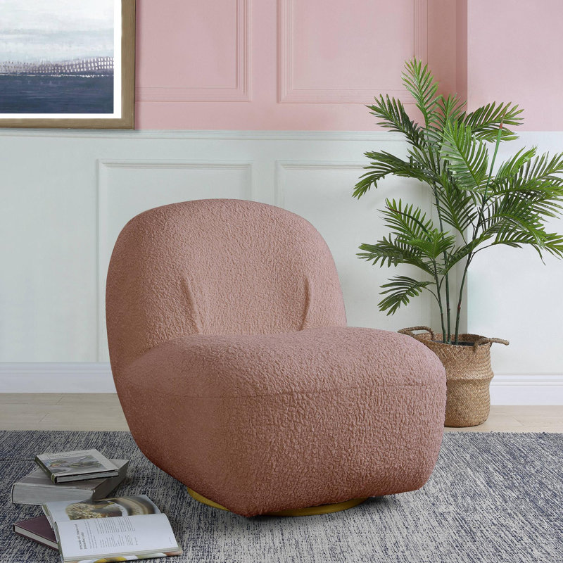 Chaise d'appoint Dylan, Sherpa rose