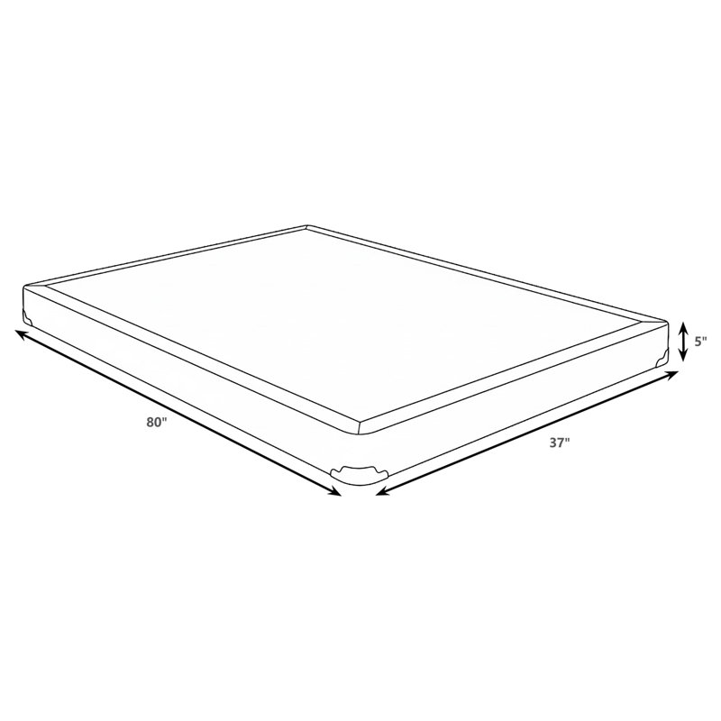 Sommier simple à profil bas 5 po Sigismondo, Standard Profile (5"), Extra-Long Twin