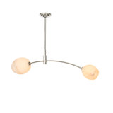 Artemis Pendant Double (Natural Brass with Alabaster Glass)