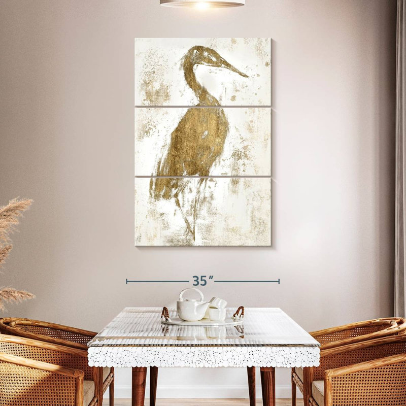 Brampt Gilded Heron I, 50'' H x 32'' W