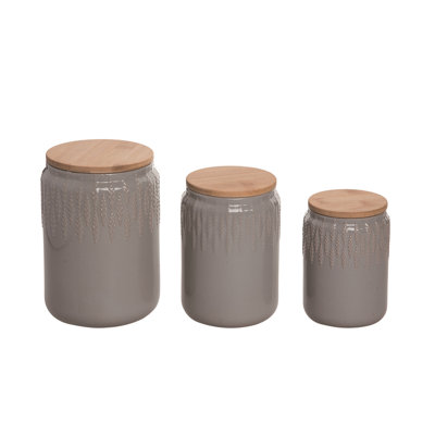 Ensemble de 3 pots en céramique Transpac Brown