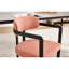 Chaises de salle à manger orange moderne avec pieds en métal noir et dossier à oreilles, de 2, forme rectangulaire, rembourrage en mousse, profondeur de 20,92 po, facile à assembler-1190247602
