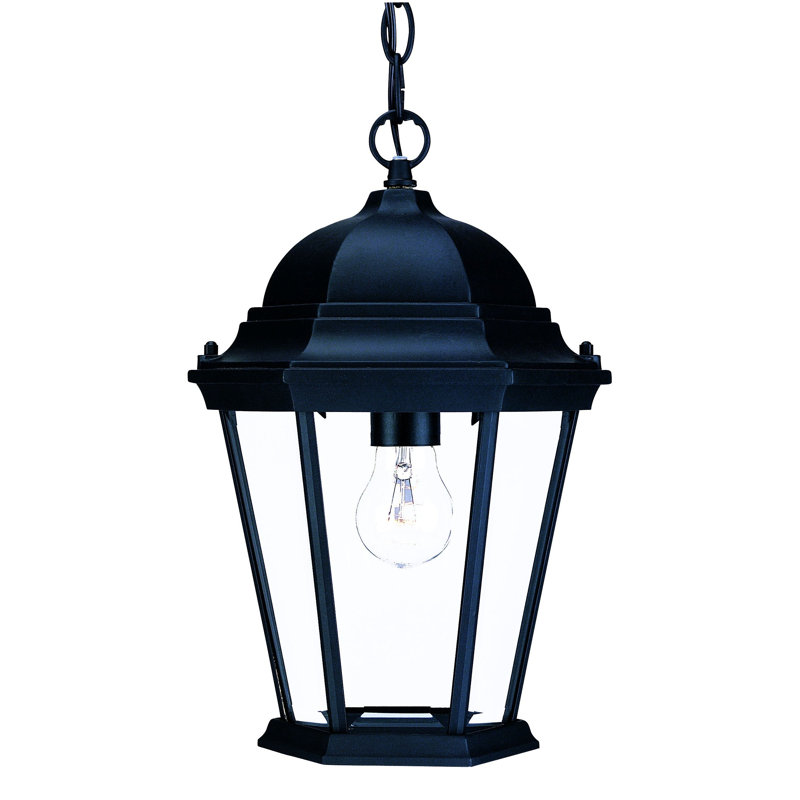 Black Lantern Beveled Metal Dimmable Chandelier With Clear Shades