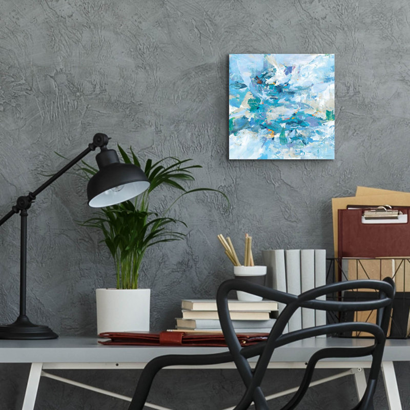 Art mural en verre acrylique "Exuant Summer Blue" par Danhui Nai, H 12 po x l 12 po x P 0,13 po