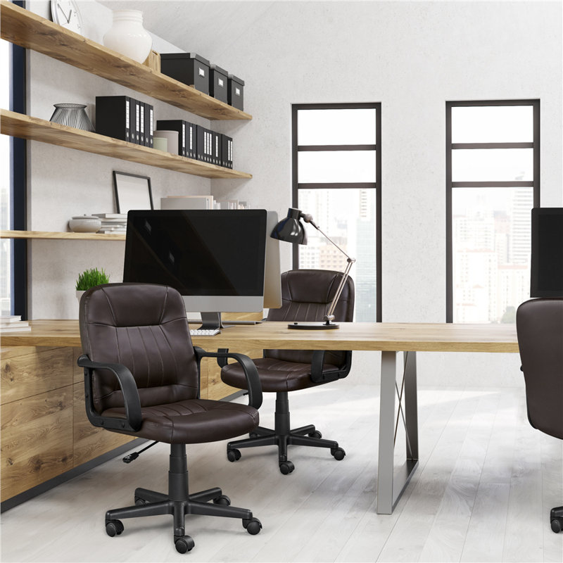 Task Chair with Headrest, Brown