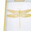 Decorative Tray, Gold Dragonfly, Cutout Handles, White Acrylic 16 Inch