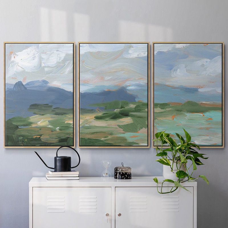 " Painter's Composition Study I " 3 - Pieces, 40" H x 78" W , Natural