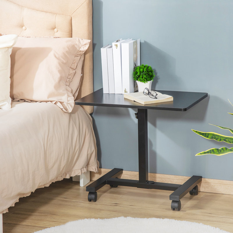 Josefa Tray Top Wheel End Table, Black