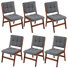 Upholstered Dining Chairs Set Of 6 With Rubber Wood Leg For Dining Room, Kitchen, Living Room.