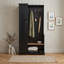 Arbre d'entrée minimaliste avec 3 crochets de suspension, banc de rangement rabattable, tablettes réglables et armoire à chaussures haute-1175585244