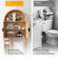 Armoire de rangement 71 po H 71 po avec porte-papier, organisateur de salle de bain autoportant très épais de 0,6 po avec tablette réglable et charnières à fermeture douce, bois naturel