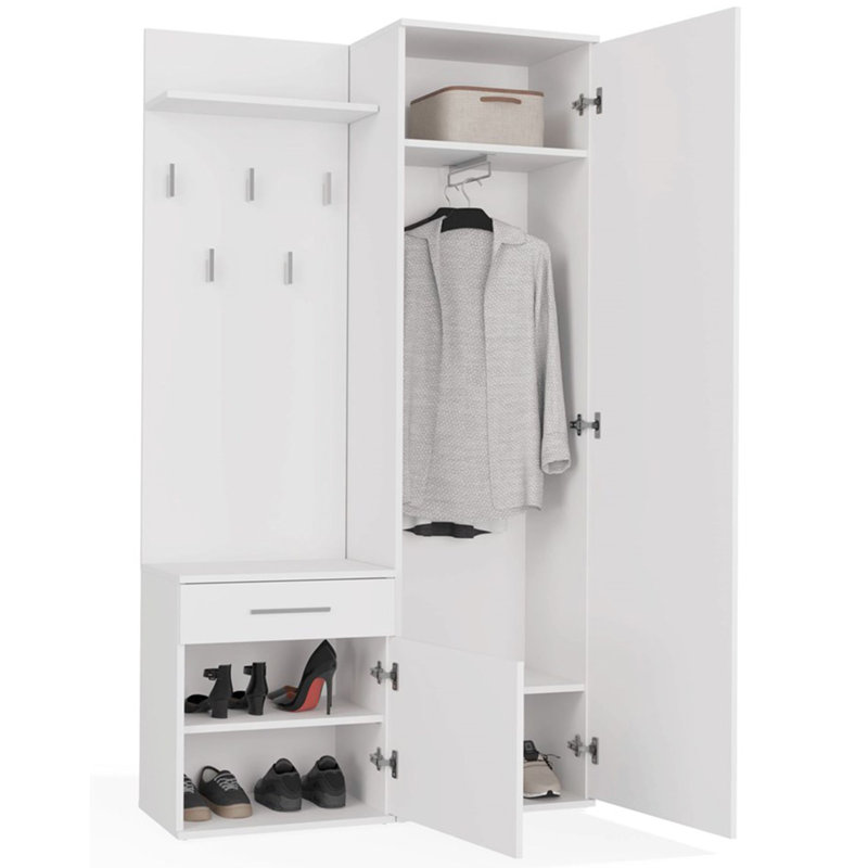 Hall Tree 100cm Wide, White