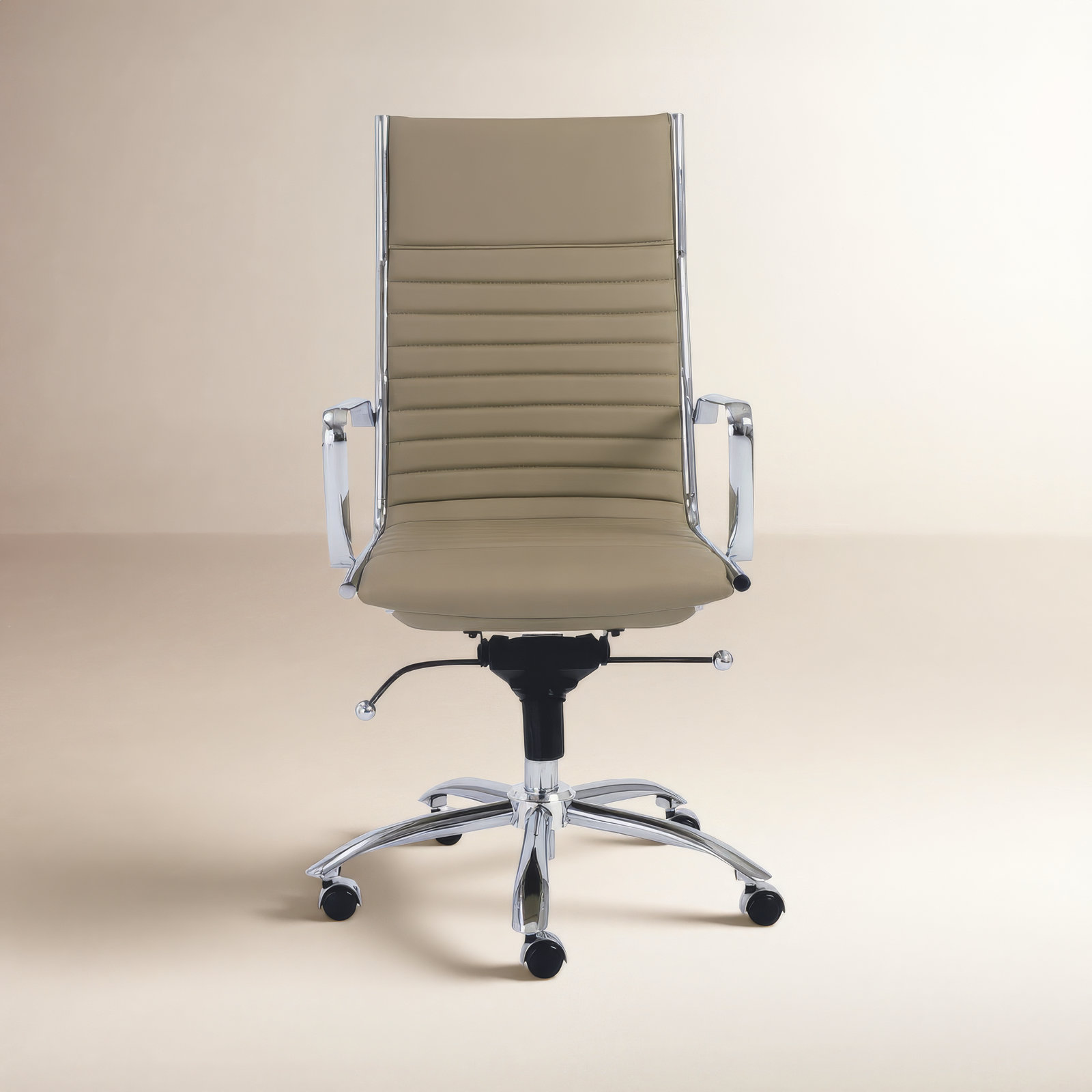 Naida Office Chair, Taupe, Chrome