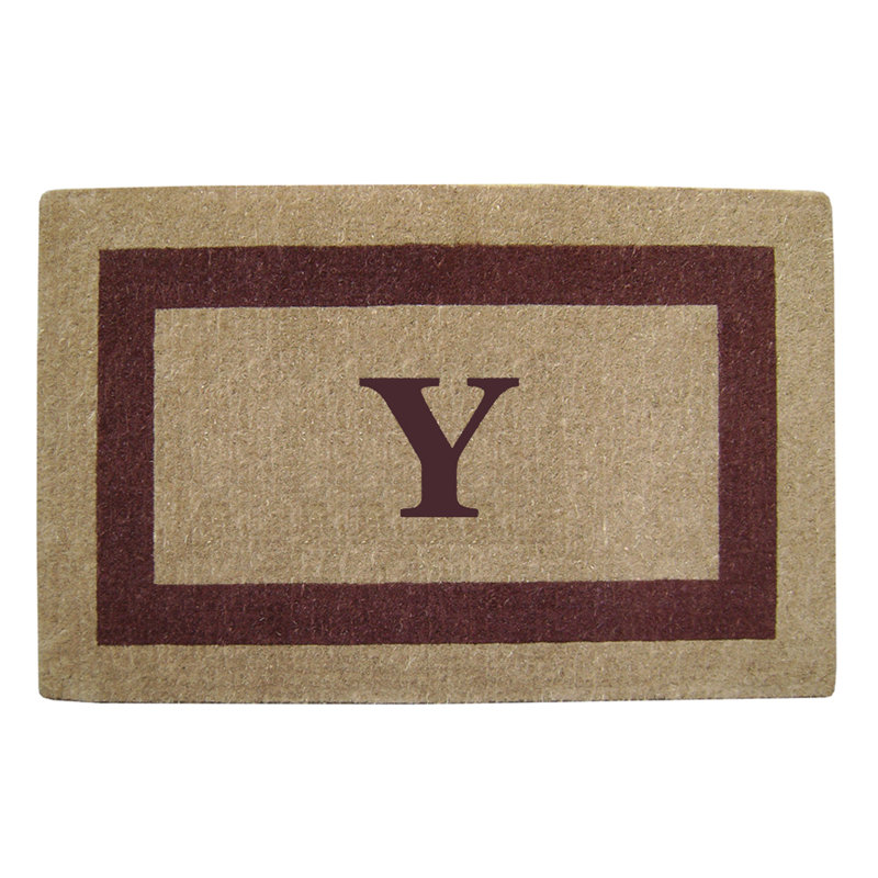 Tapis de porte antidérapant pour l'extérieur, L 22 po x L 36 po, Brun, Y
