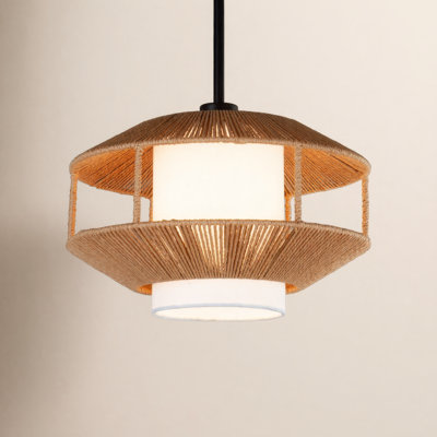 Burle 1 Light Rattan Pendant & Semi Flush Mount