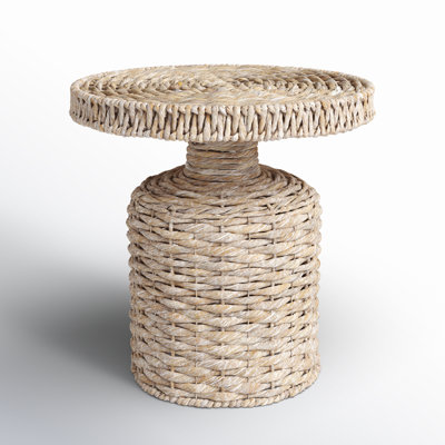 Hand-Woven Water Hyacinth Table washed