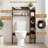 Over The Toilet Storage Cabinet with Toilet Paper Holder and Removable Shelves Rustic Brown