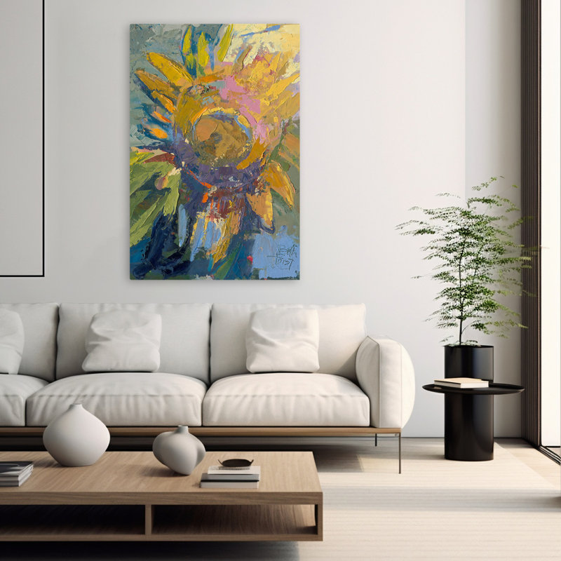 Sunface - floral, nature morte, tournesols, art, H 60 po x l 40 po