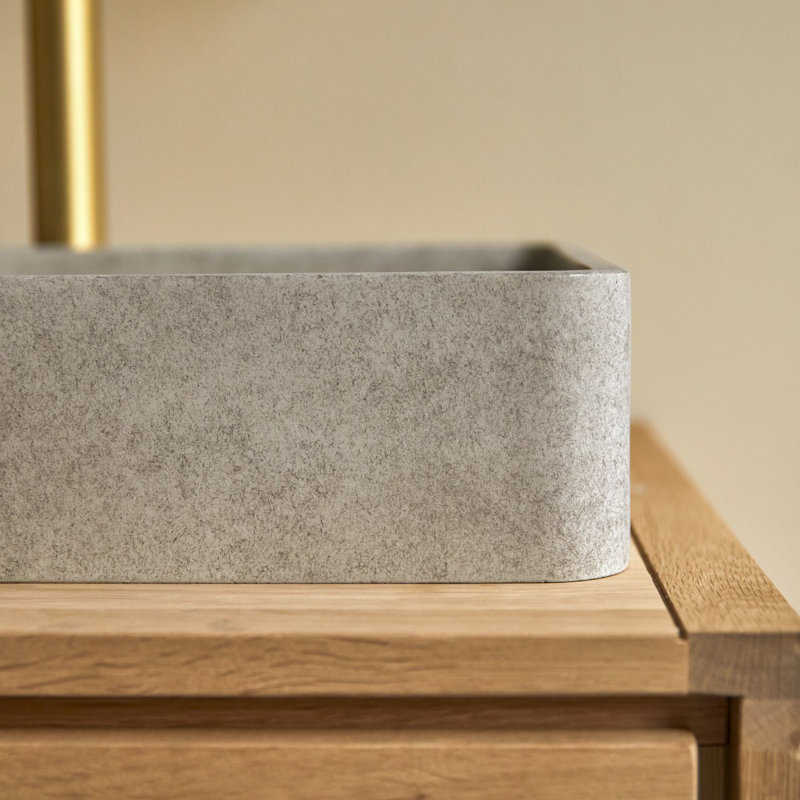 Iris Cream Terrazzo Bathroom Sink, Gray