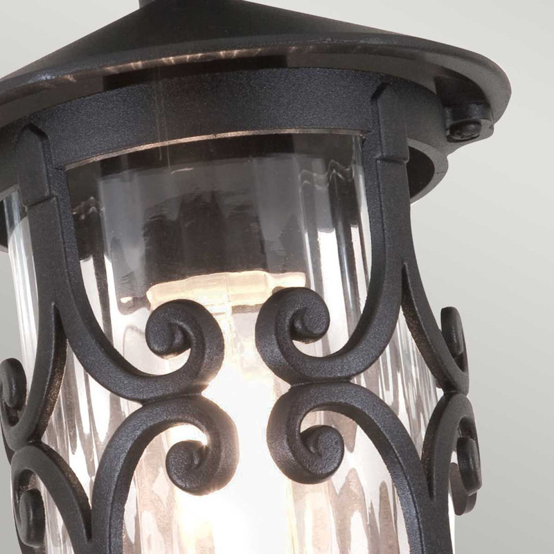 Flor Matte Black 26cm H Ribbed Glass Accent