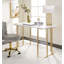 White & Gold Finish Writing Lagena with Spacious Work Surface and Elegant Design for Modern Home Offices.