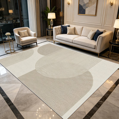 Tapis à rayures géométriques 1PC neutre et minimaliste pour le salon, doux et confortable, convient à toutes les saisons, facile à entretenir, tapis de sol intérieur lavable à la machine, sous la table de ferme convenant à la salle à manger, à la chambre à coucher, au vestibule, à la maison