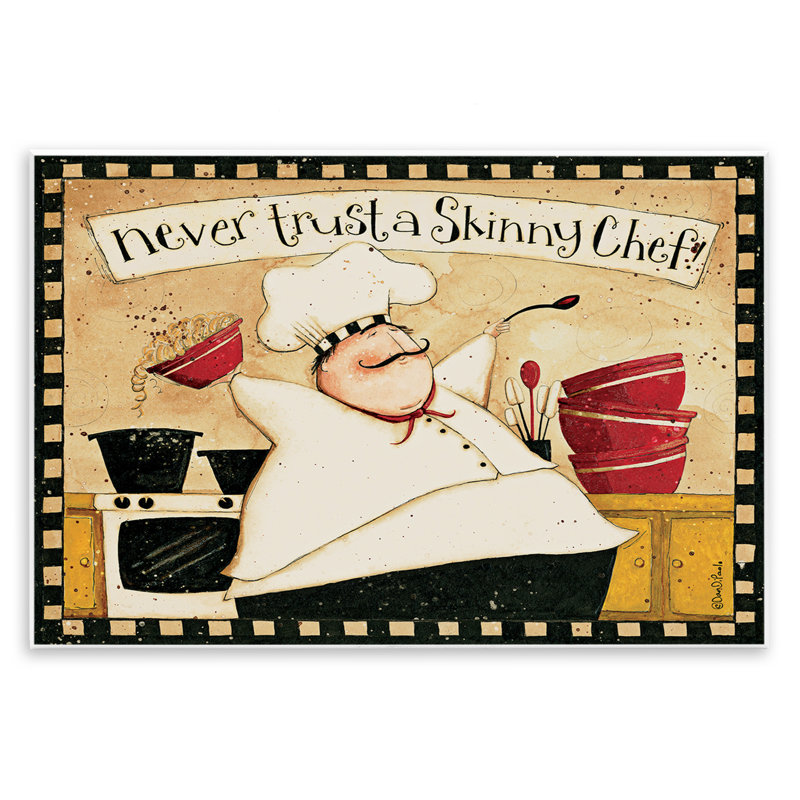 «Never Trust a Skinny Chef with Happy Cook L'expression» par Dan DiPaolo - impression d'art graphique, H 10 po x l 15 po