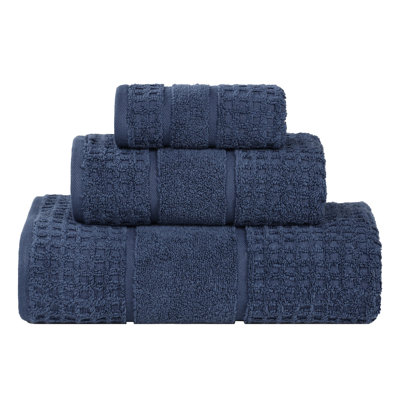 Hisela 3-Piece Waffle Cotton Towel Set
