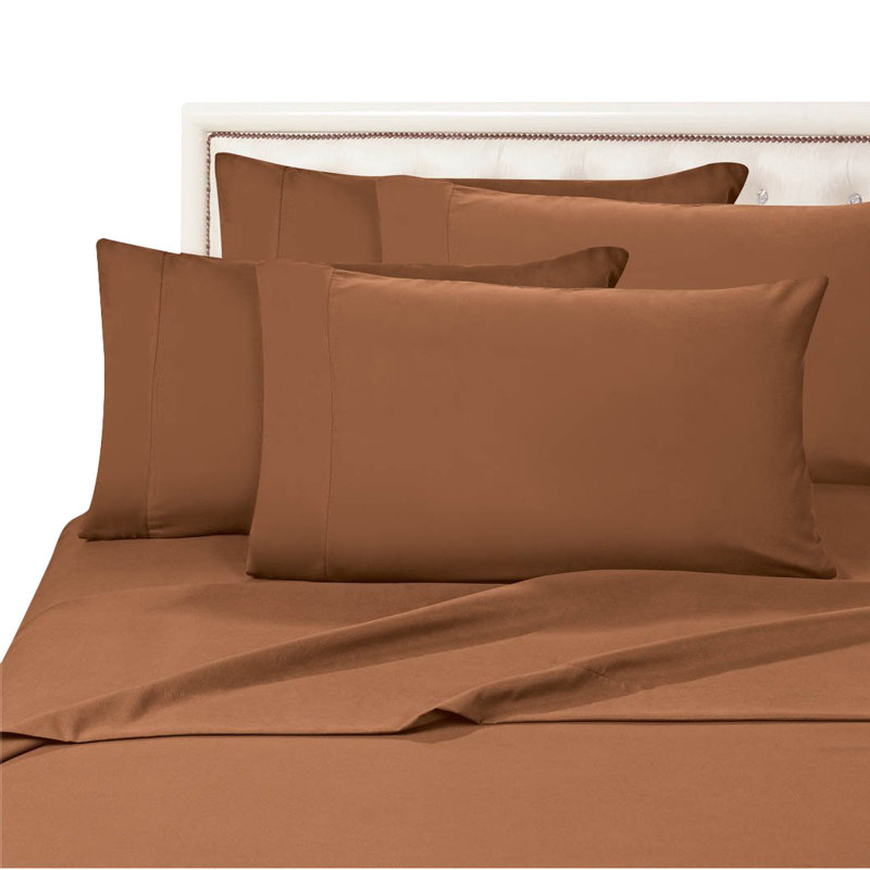 Elegant Comfort Luxurious 1500 Premium Hotel Quality Microfiber Three Line Embroidered Softest Bed Sheet Set, Wrinkle and Fade Resistant