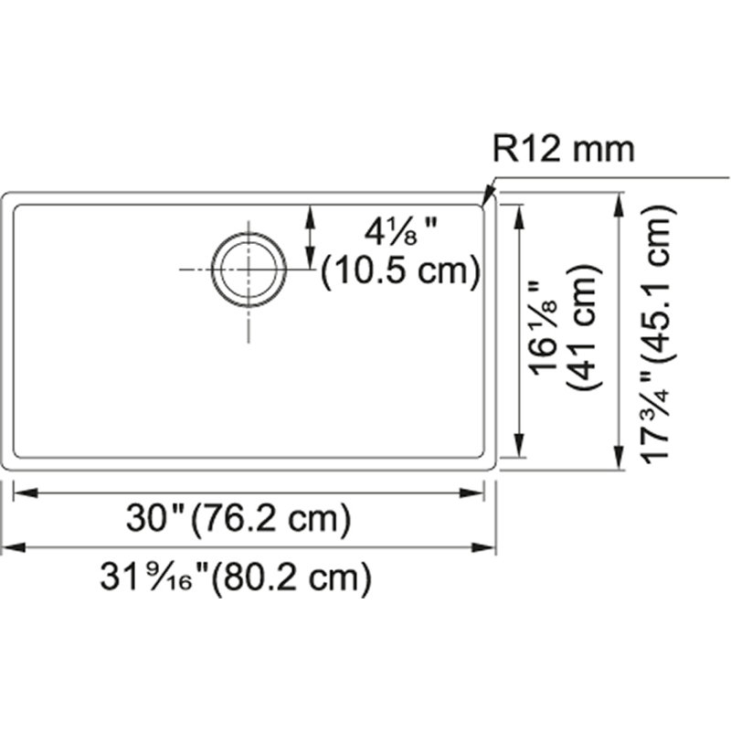 Cube 32" Stainless Steel Undermount Single Bowl Kitchen Sink