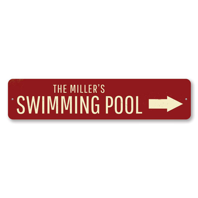Plaque de piscine personnalisée en aluminium, H 4 po x l 18 po x P 0,04 po