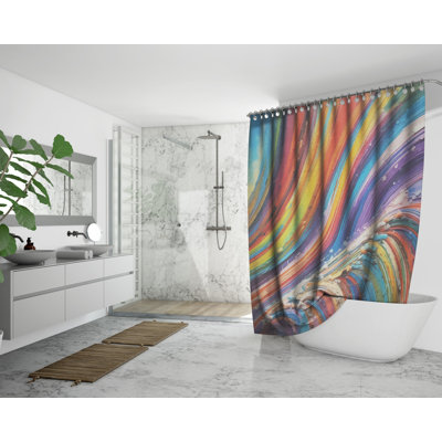 Hocking Abstract Shower Curtain with Liner Included