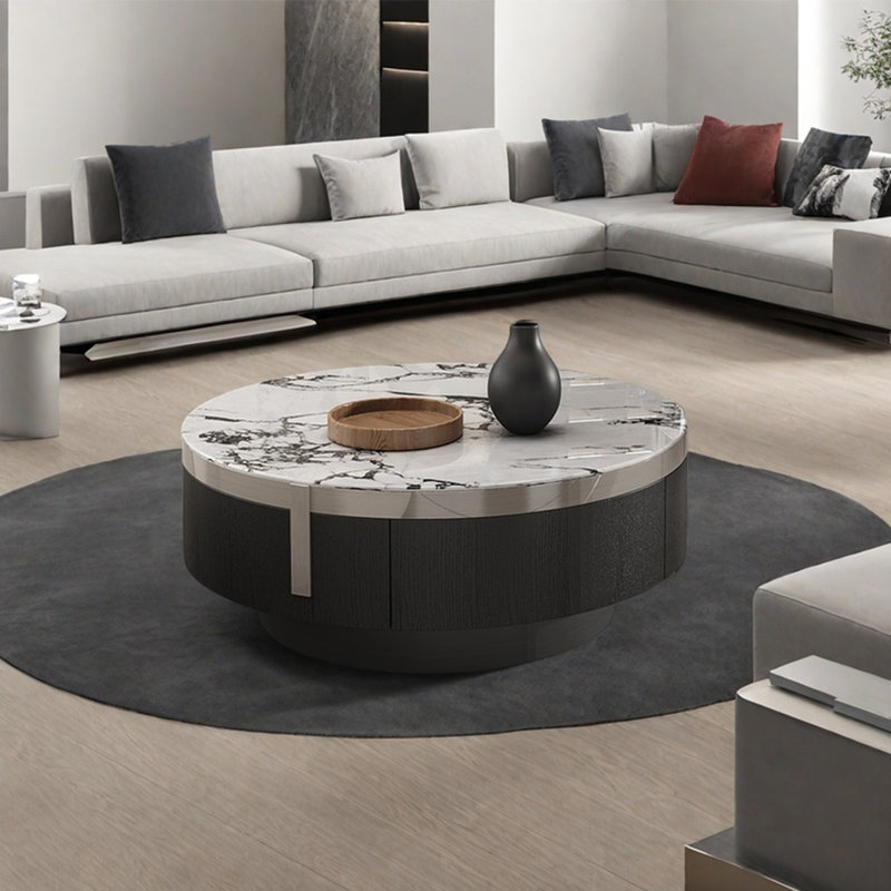 Table basse italienne ronde en marbre
