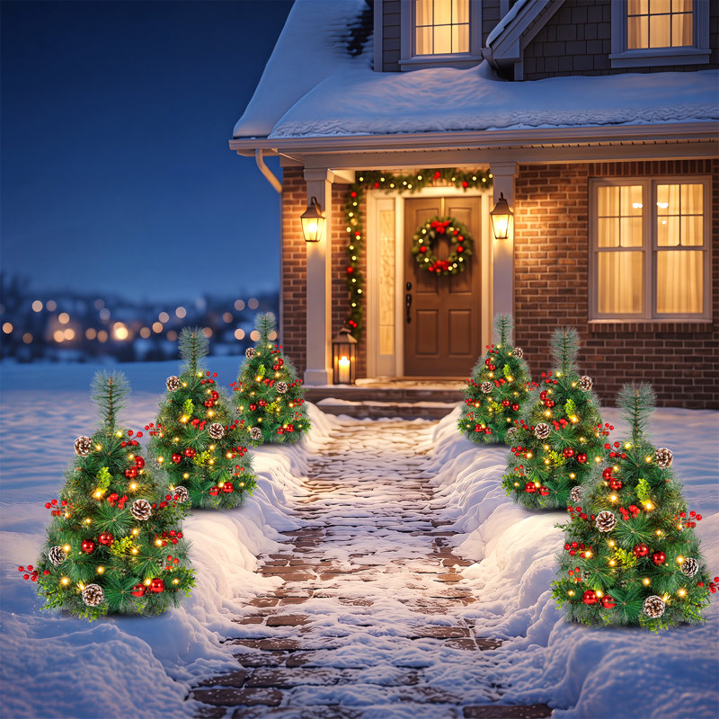 Sapin de Noël artificiel vert 2 'avec 30 lumières claires/blanches