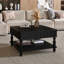 Table basse à plateau relevable cannelé 31,5 pouces avec rangement ouvert et caché-1577102210