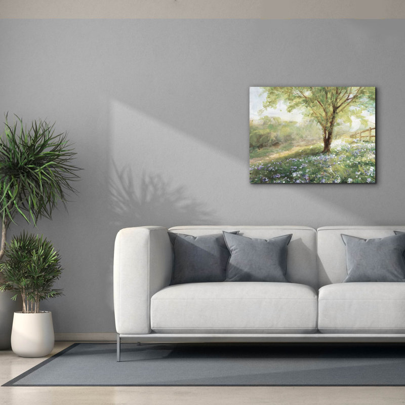 Red Barrel Studio 'Field Of Bluebells Neutral' by Danhui Nai Canvas Wall Art, H 26 po x l 34 po