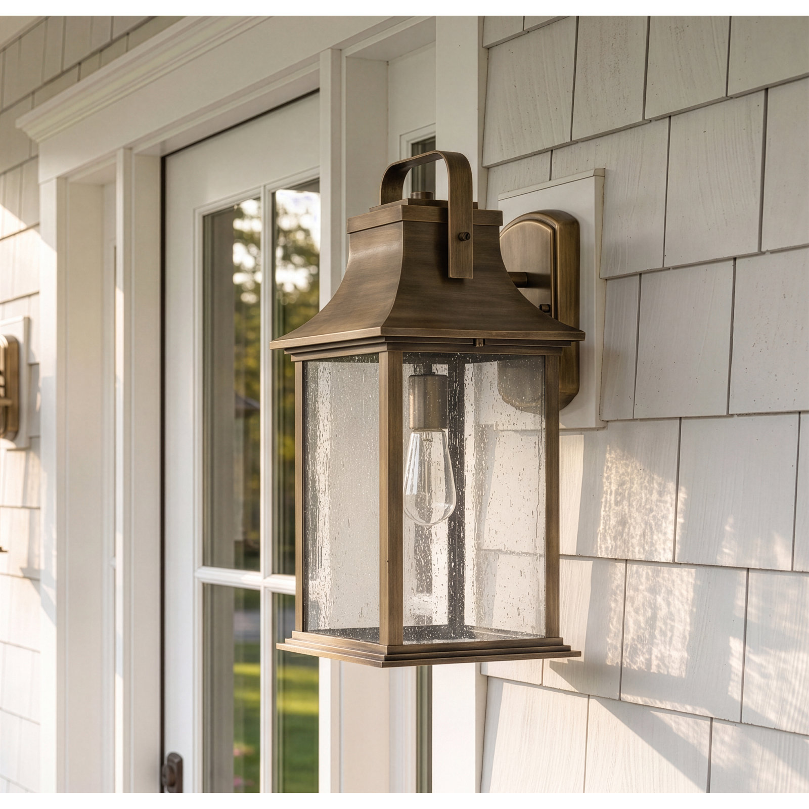 Sereia Single Light Outdoor Wall Light, Bronze, 19" H x 8.5" W x 9.5" D