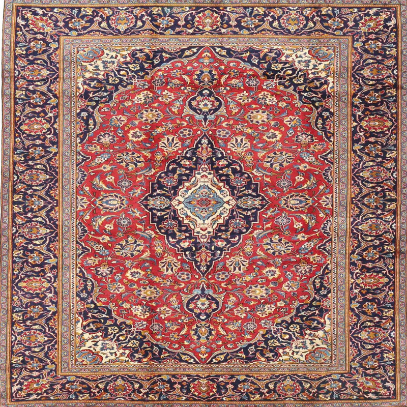 Rouge oriental/noir/Tapis décoratif brun tiegan, Rond 6 pi