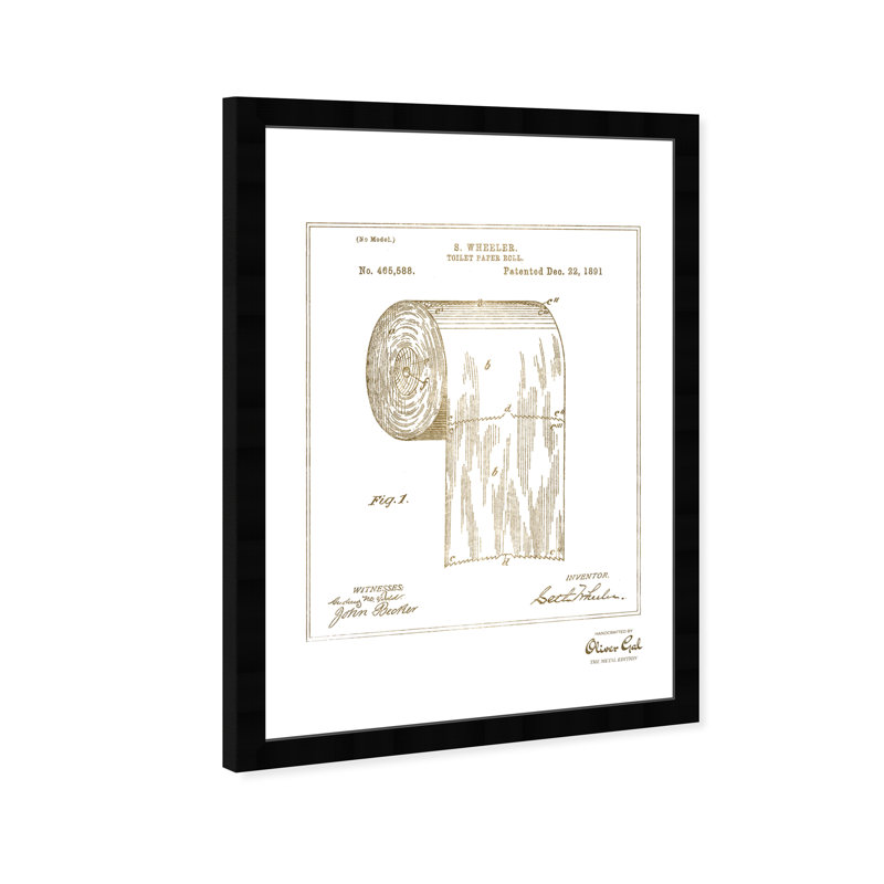 Toilet Paper Roll 1891 Print, Black