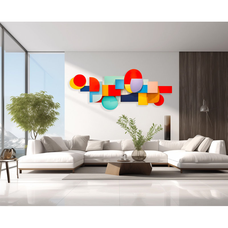 Décoration murale en acrylique imprimée, H 24 po x l 63 po x P 1,25 po