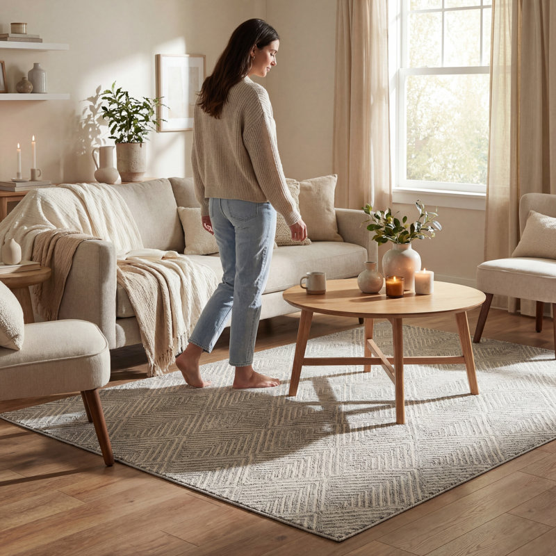  Elarissea Indoor/Outdoor Contemporary Area Rug, Gray, Rectangle 8'6" x 11'6"